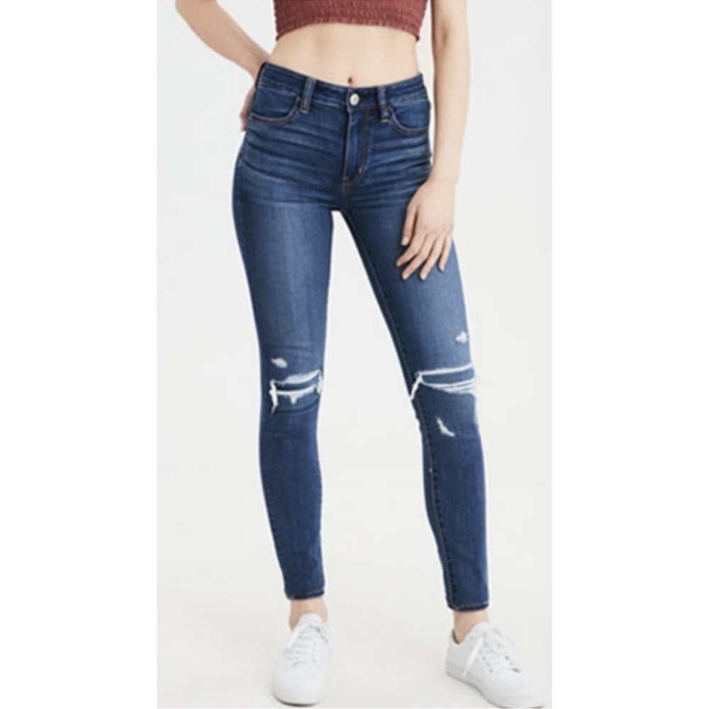 American Eagle Highest Rise Super Stretch Jegging Distressed Skinny Jean 6